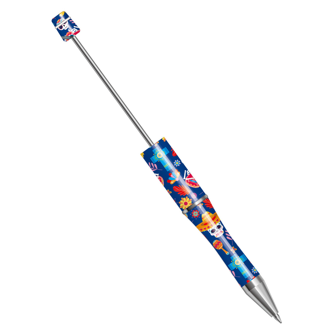 Wholesale Beadable Pens Western Style Aztec Cow Pattern Sunflower Skull Print Plastic Pen